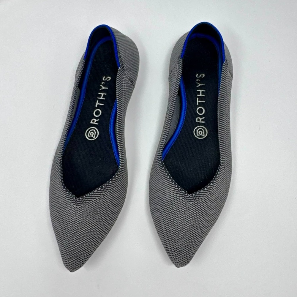 Rothys The Point Slip On Flats Women's‎ Size 9 Cloud Grey Minimalist Pointed Toe